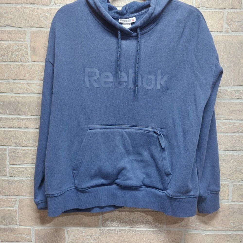 Reebok Spellout women's Size Small Oversize hooded sweatshirt Periwinkle